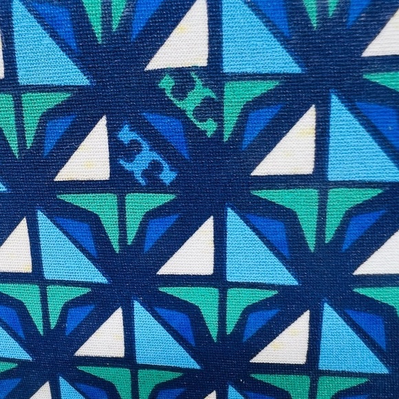 TORY BURCH TARGET BLUE GEOMETRIC STYLE ZIPPERED LUNCHBOX - Picture 14 of 15